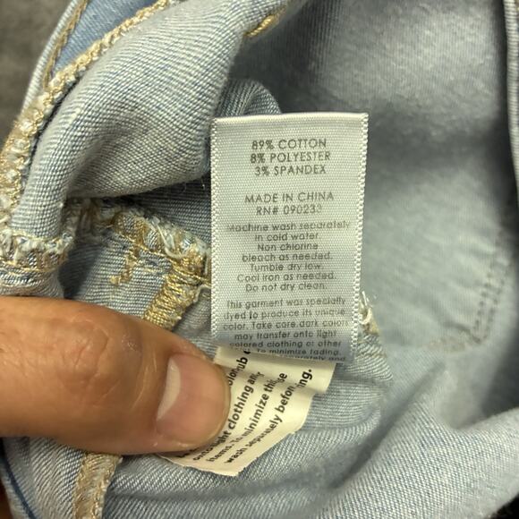 Pacsun Jeans Womens Jegging 27 Blue Light Wash Denim Bikercore Distressed Pants - Picture 5 of 13